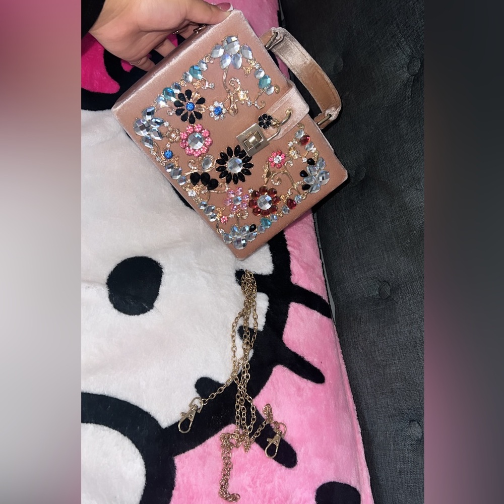 Pink bedazzled purse